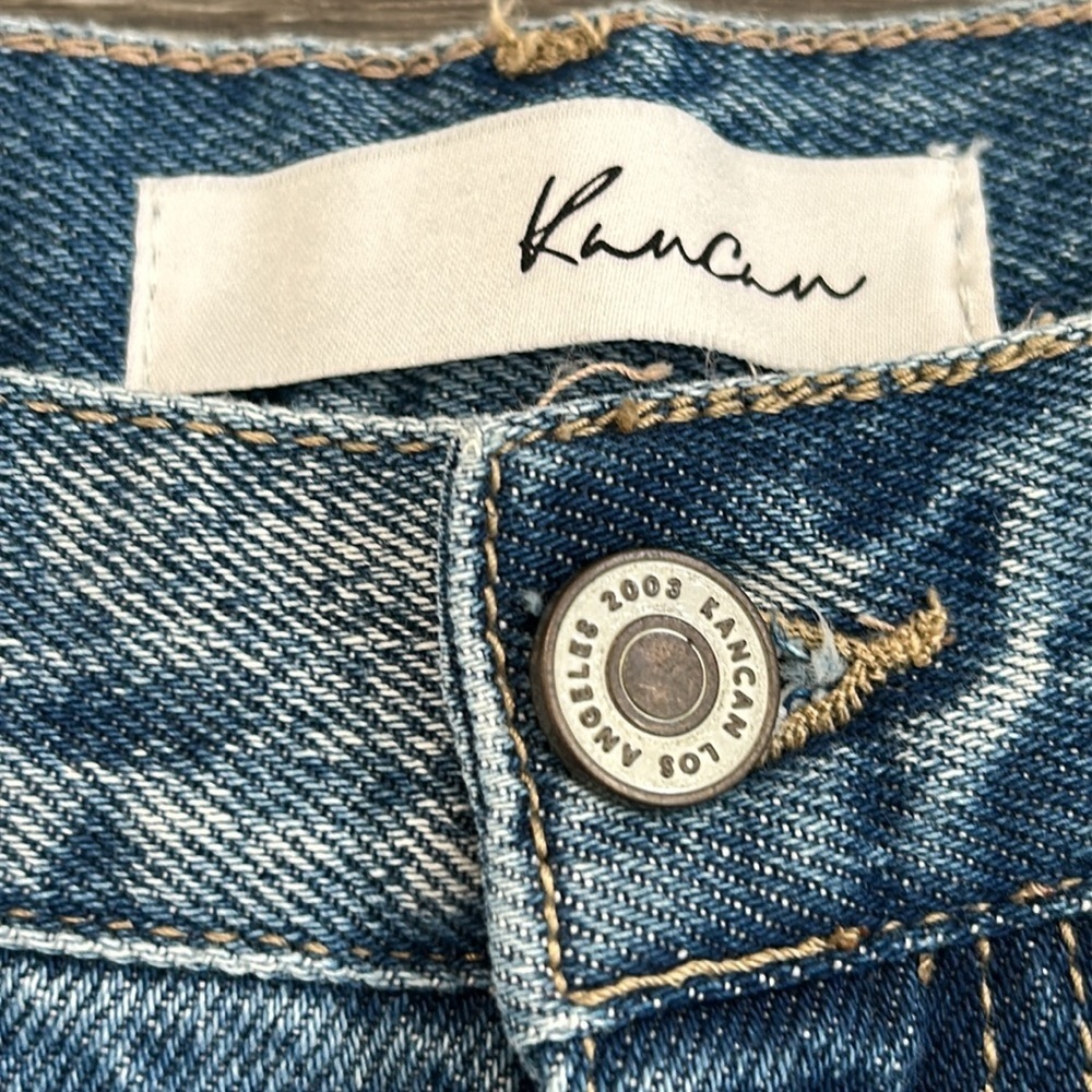 NEW KanCan 27 7 Regina High Waist Mom Jeans Distressed Ripped Denim Medium Wash - Picture 6 of 14